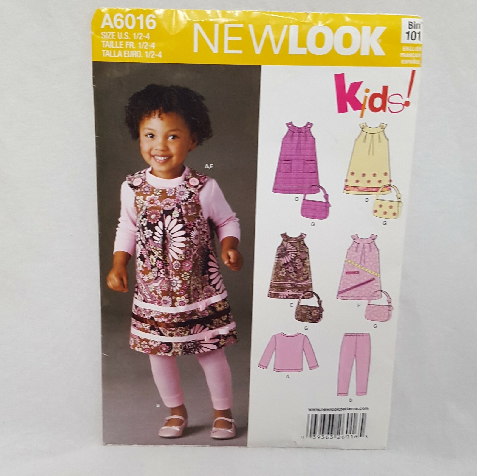 Dress Pants Girls Toddlers Shirt Sewing Pattern New Look Kids A6016 Size 1/2 - 4