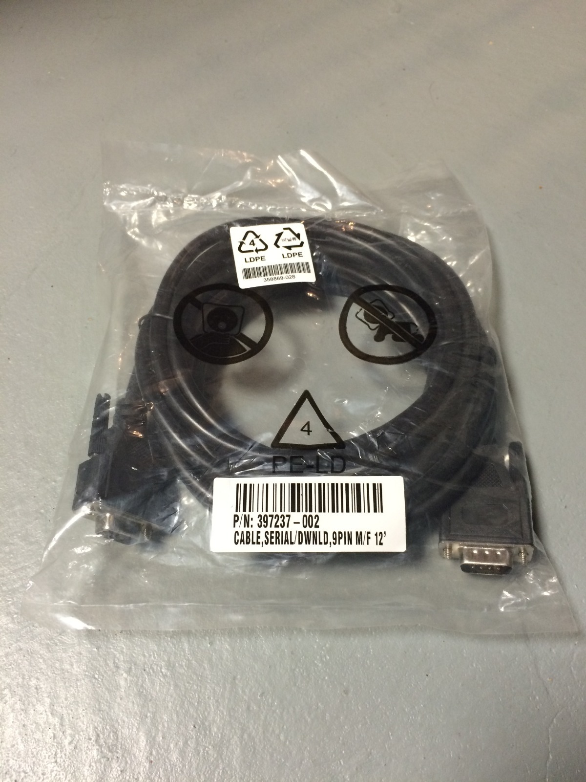 NIP HP 397237-002 397642-001 12' 9-Pin UPS Serial Male to Female Cable DB9M / F