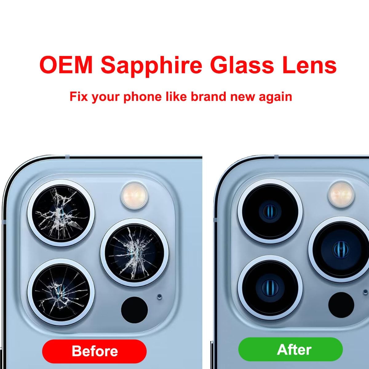 Perzework OEM Back Camera Glass Lens Replacement for iPhone 13 pro and iPhone...