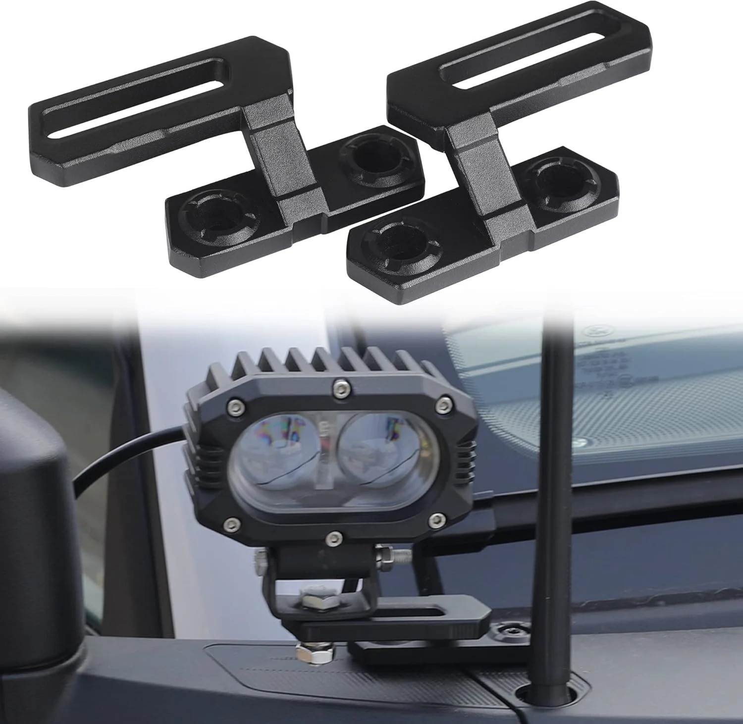 Seven Sparta Dual A-Pillar Light Mount Off-Road Ditch Lights Mounting Brackets C