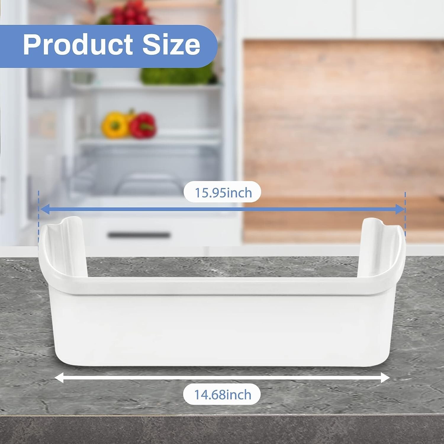 Refrigerator Side Door Bottom Shelf Compatible with Frigidaire 240323001 2-Pack