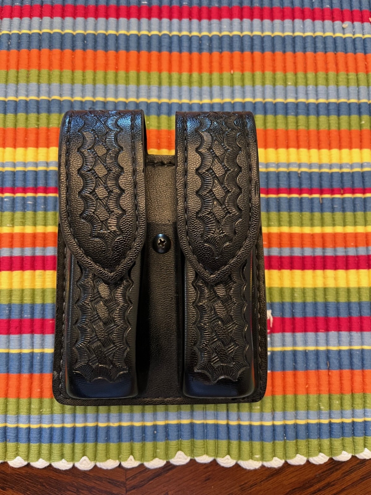 Safariland Leather K94 Glock 9MM Dual Magazine Holster Pouch 4340437 Snaps