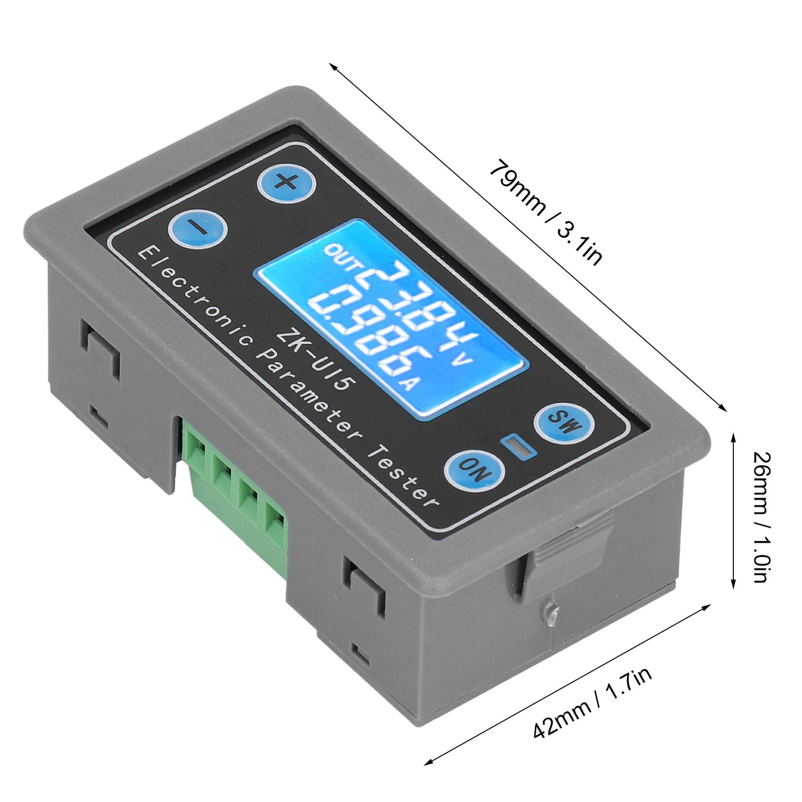 ZKU15 Voltage Current Testing Meter LCD Digital Display Volt Ammeter CS