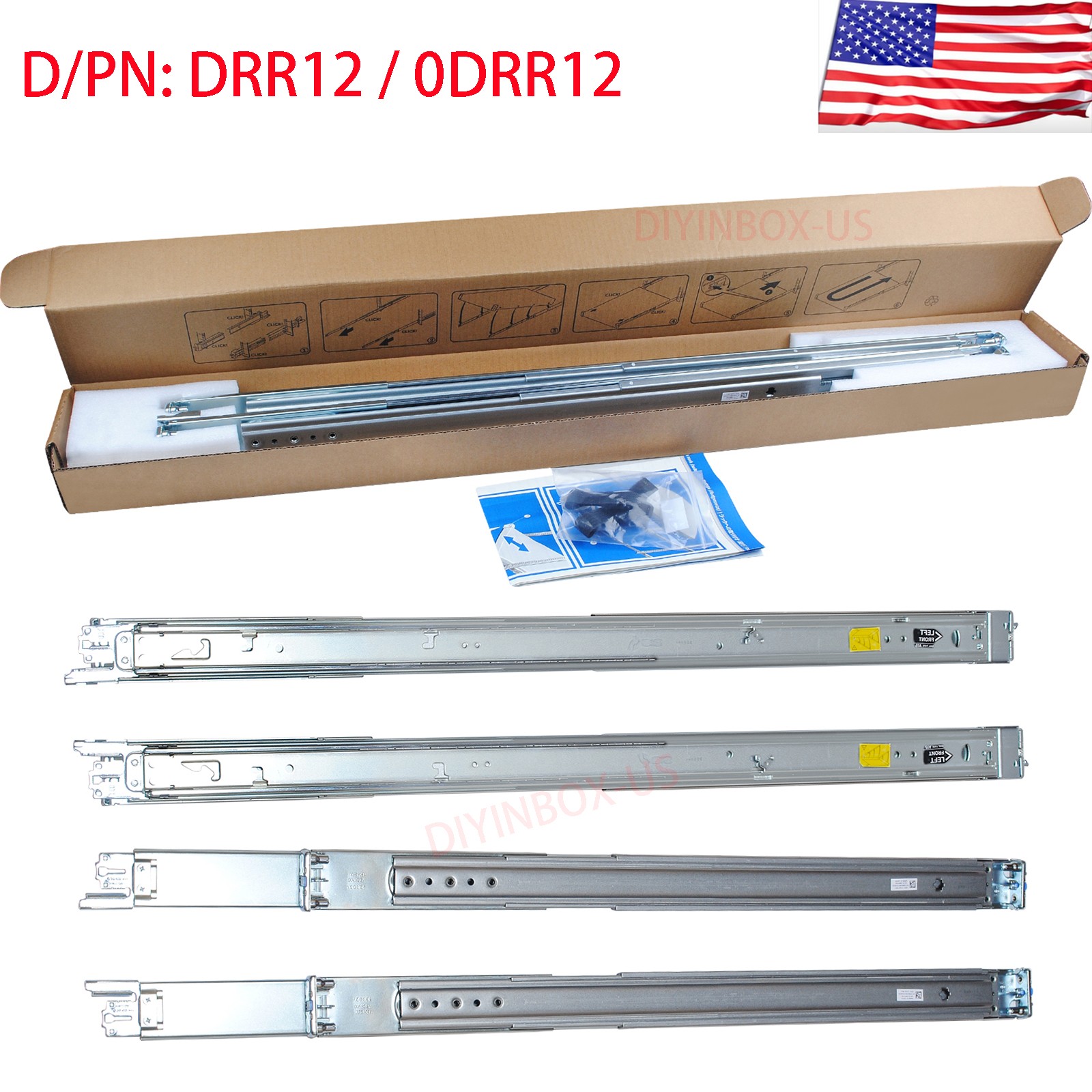 Dell 1U A15 V2 Sliding Rail Kit DRR12 For R650 R660 R6625 R6515 R670 R470 0DRR12
