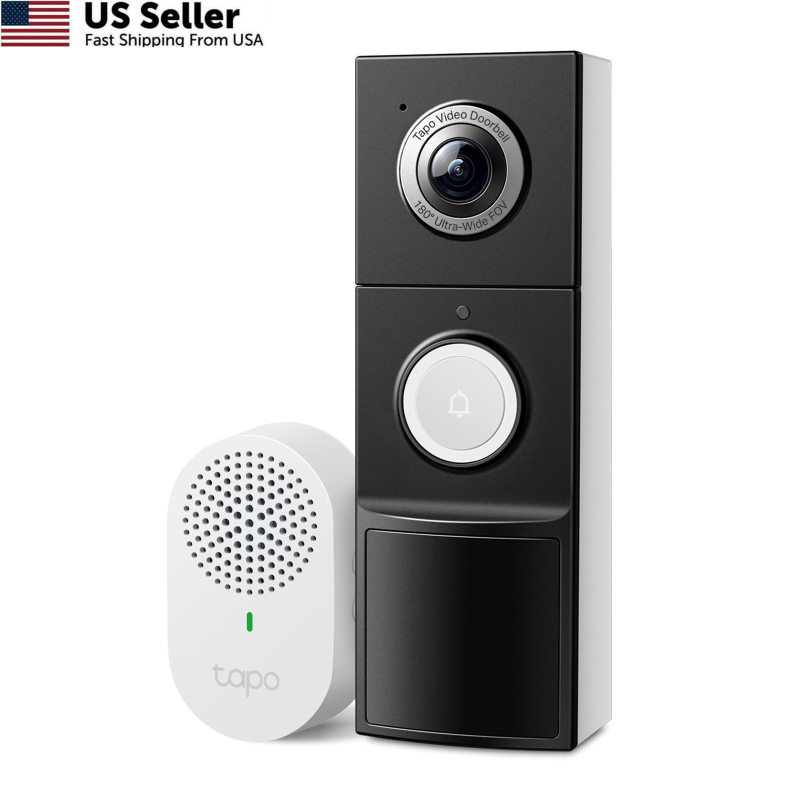 Tapo 2K+ Wired or Battery Powered Smart Video & Wired, Black