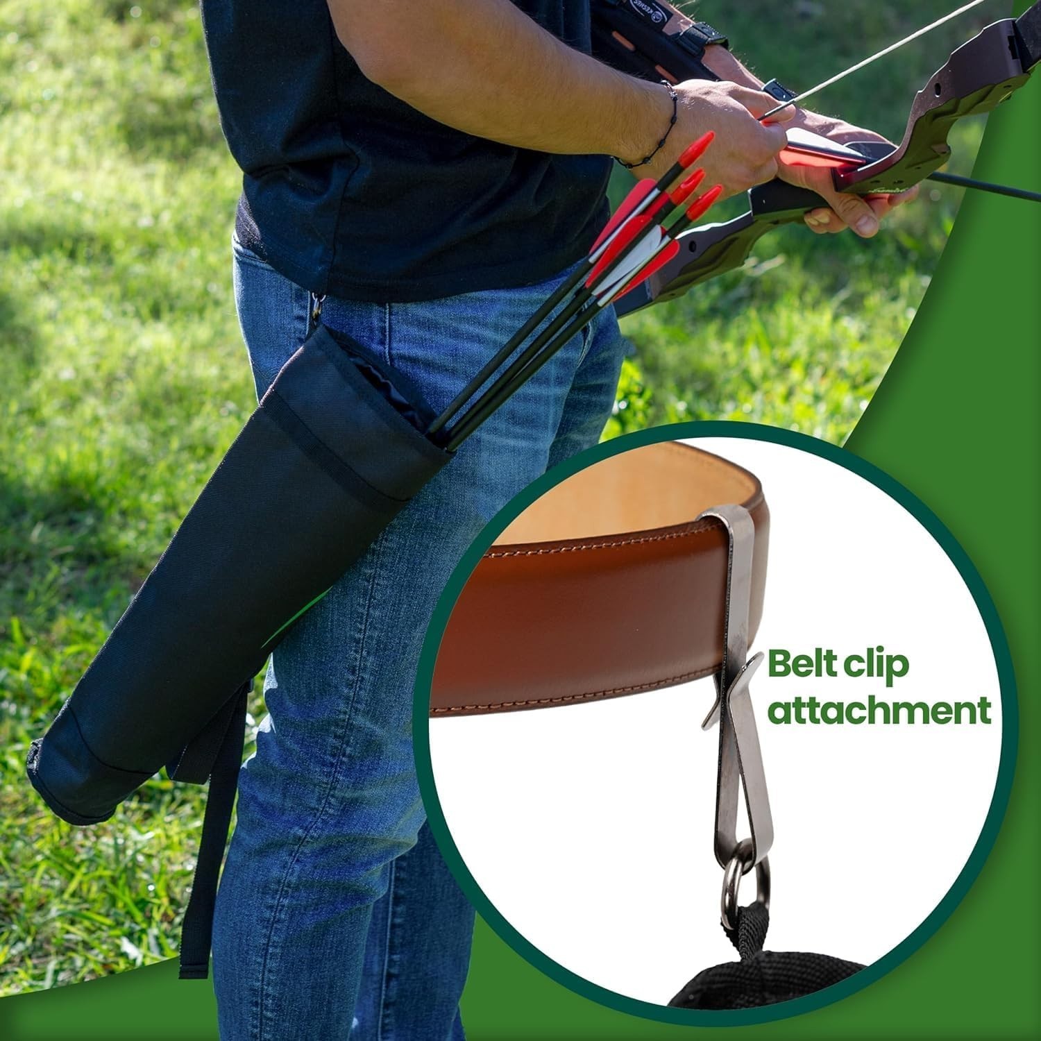 Compact and Durable Archery Quiver with Adjustable Strap for Target Practice