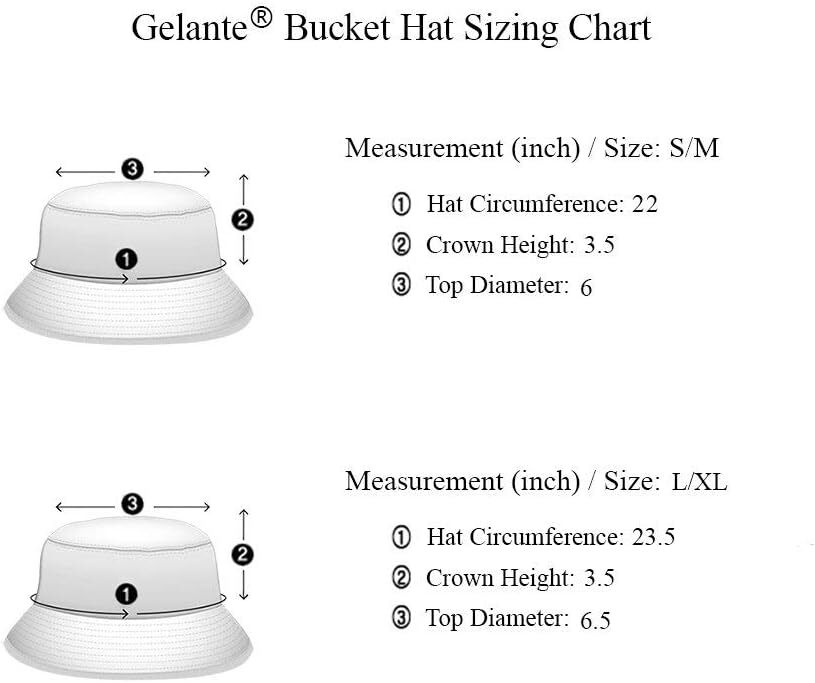 Gelante Solid Color 100% Cotton Bucket Hat for Large-X-Large, Denim Blue