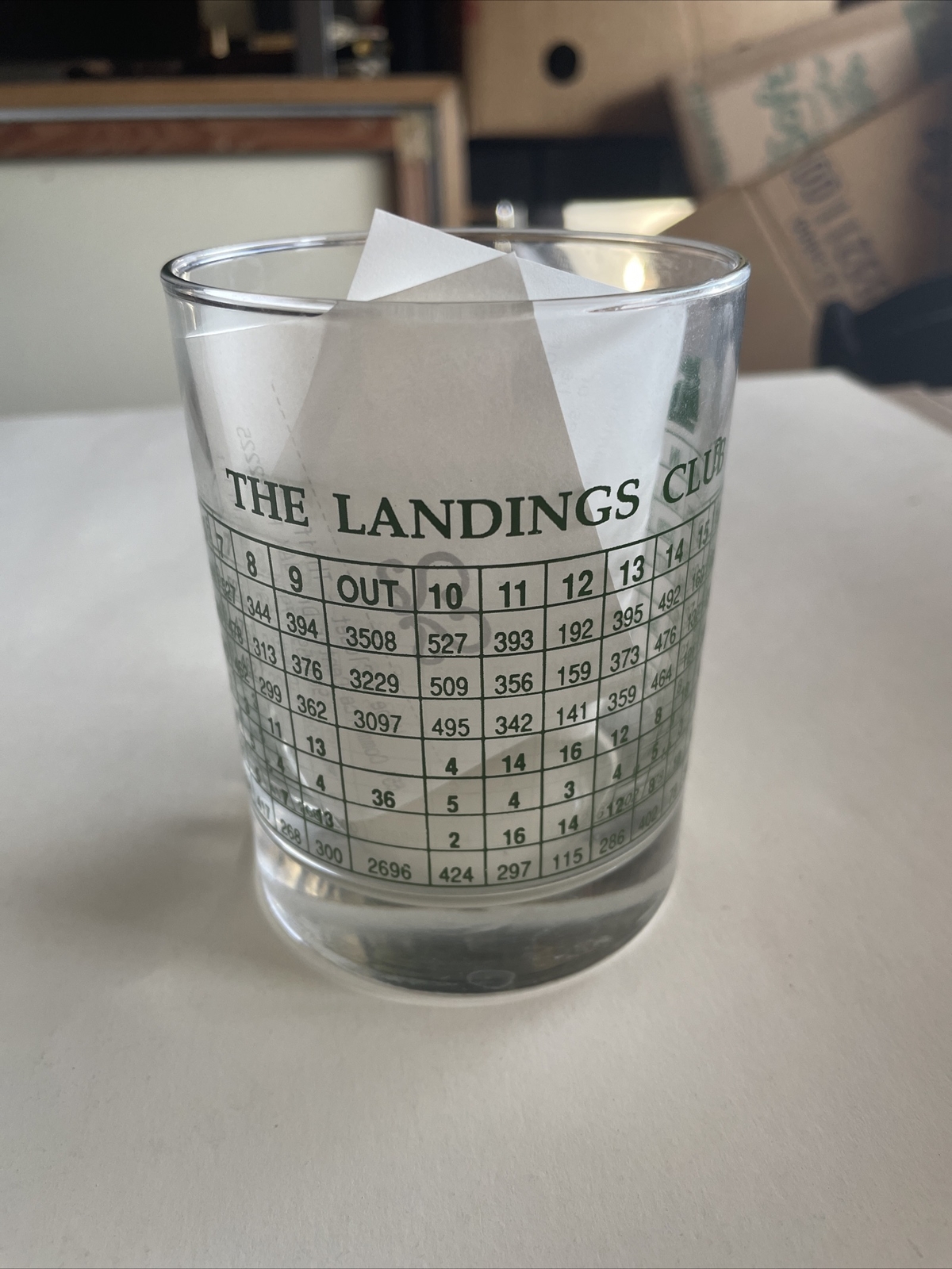 Drinking Glass Of The Landings Golf Course Country Club Tee Distances Vintage