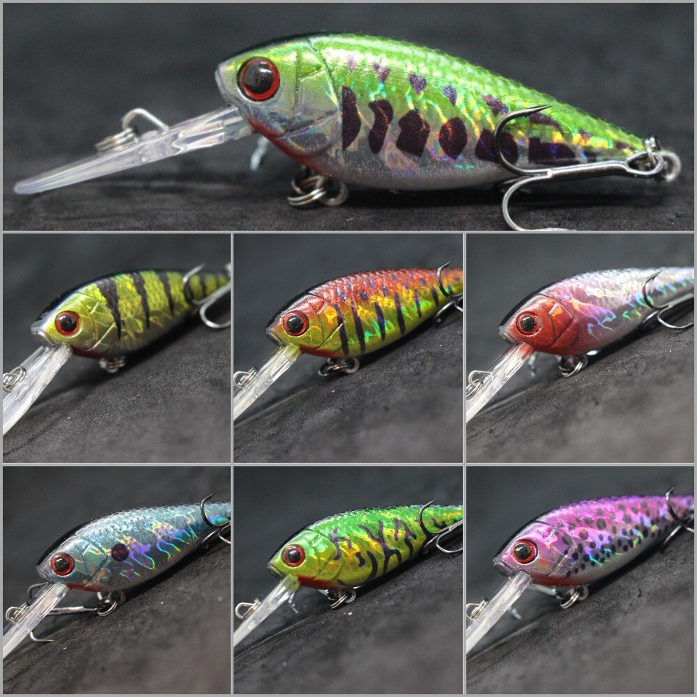 Crankbait wLure 3 1/5 inch Fishing Lures Deep Diver 2X Strong Hooks C549