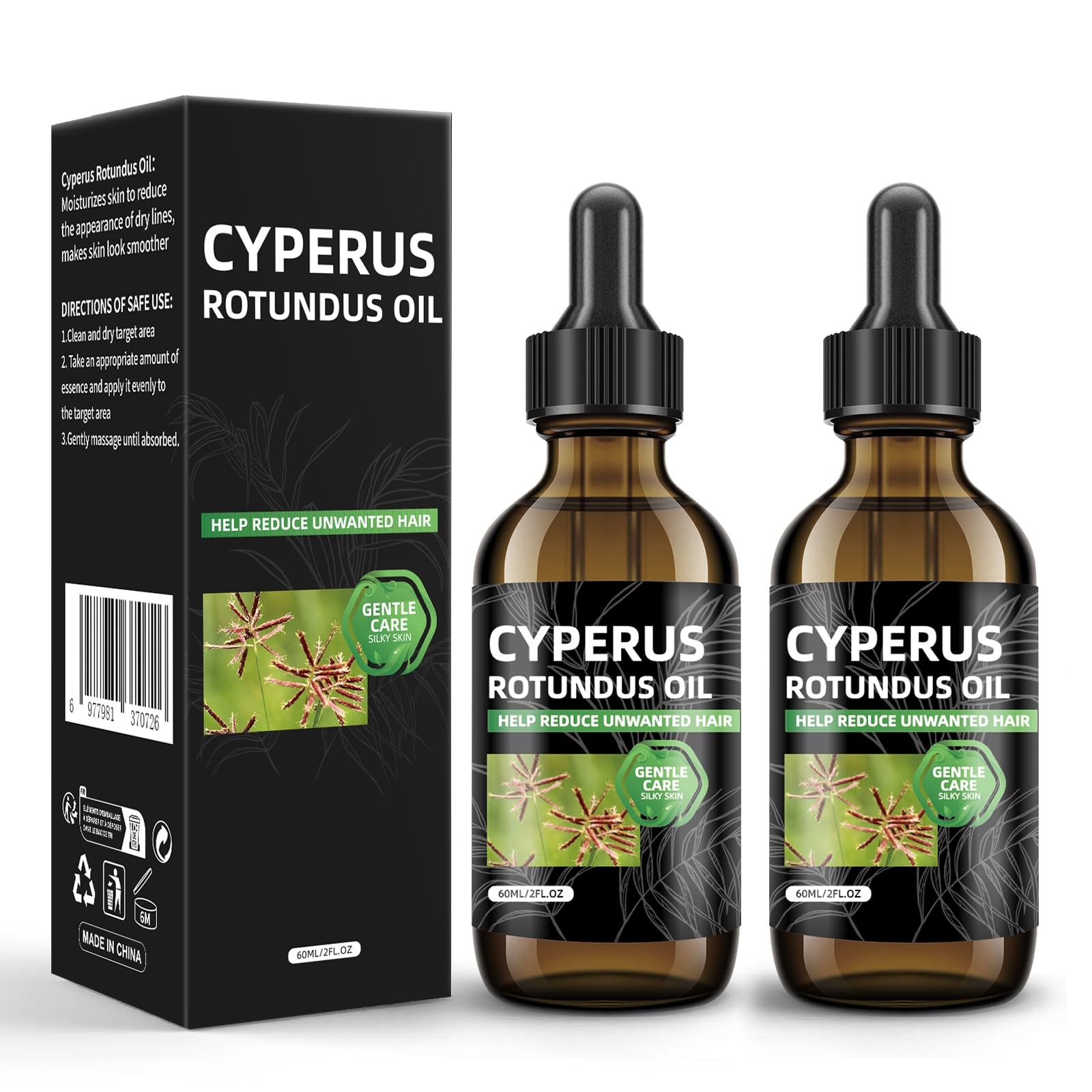 2 Pcs Cyperus Rotundus Oil for Hair Removal, Natural Cyperus Rotundus Oils to...