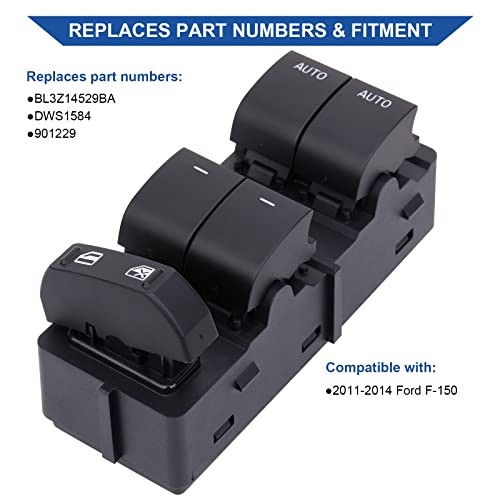 Power Window Control Switch Button Compatible with 2011-2014 Ford F-150