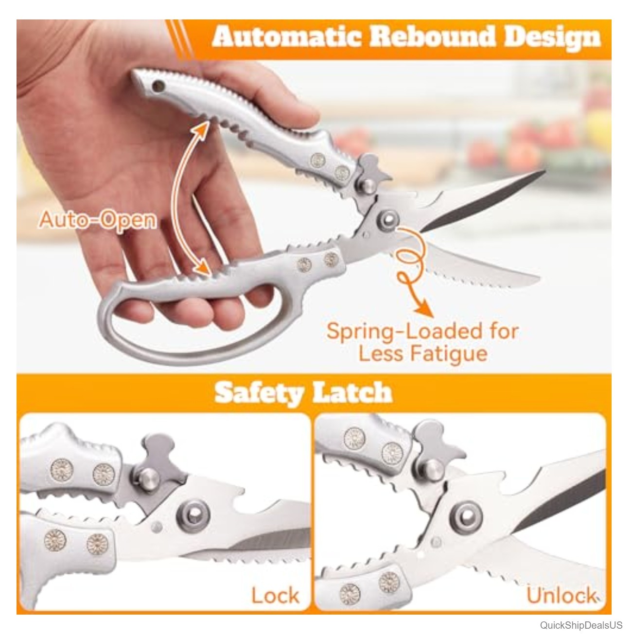 Heavy Duty Kitchen Scissors, Poultry Shears for Meat, Chicken, Bone, Turkey, ...