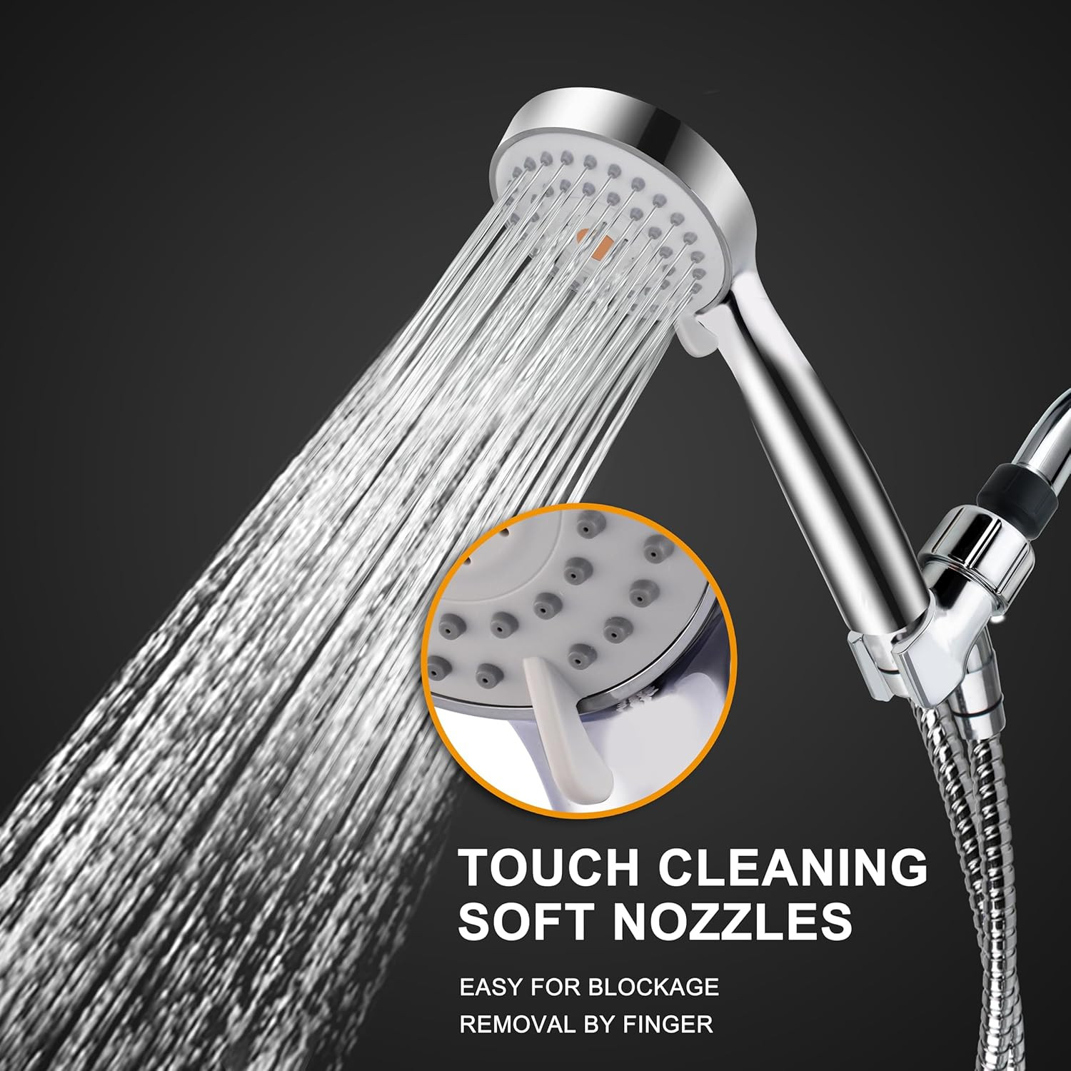 High Pressure Handheld Shower, Power Boost Resists Low Flow, Chrome | against We