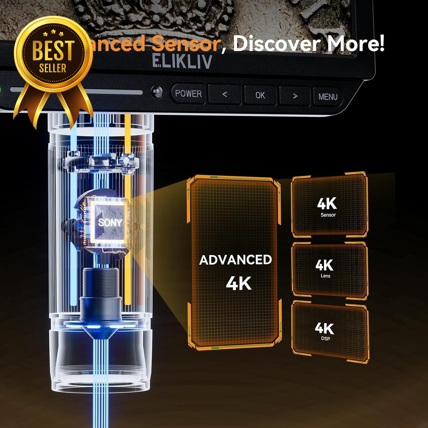 4K Digital Microscope EM4K 8” Screen 52MP HDMI 2000X Soldering Microscope 10” St