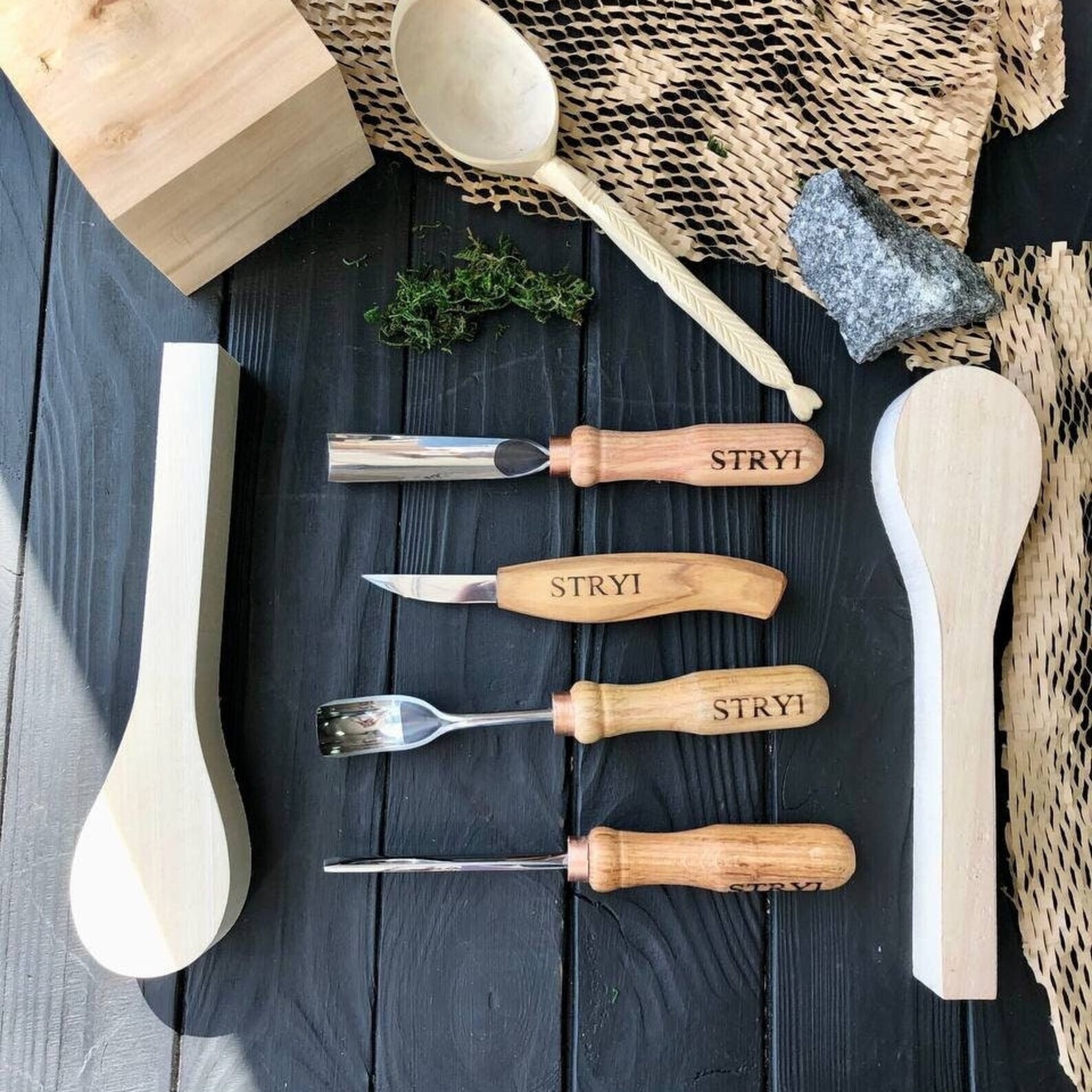 Bowl carving kit, Carving kit, Carving tools, Spoon carving tools, Chisels set