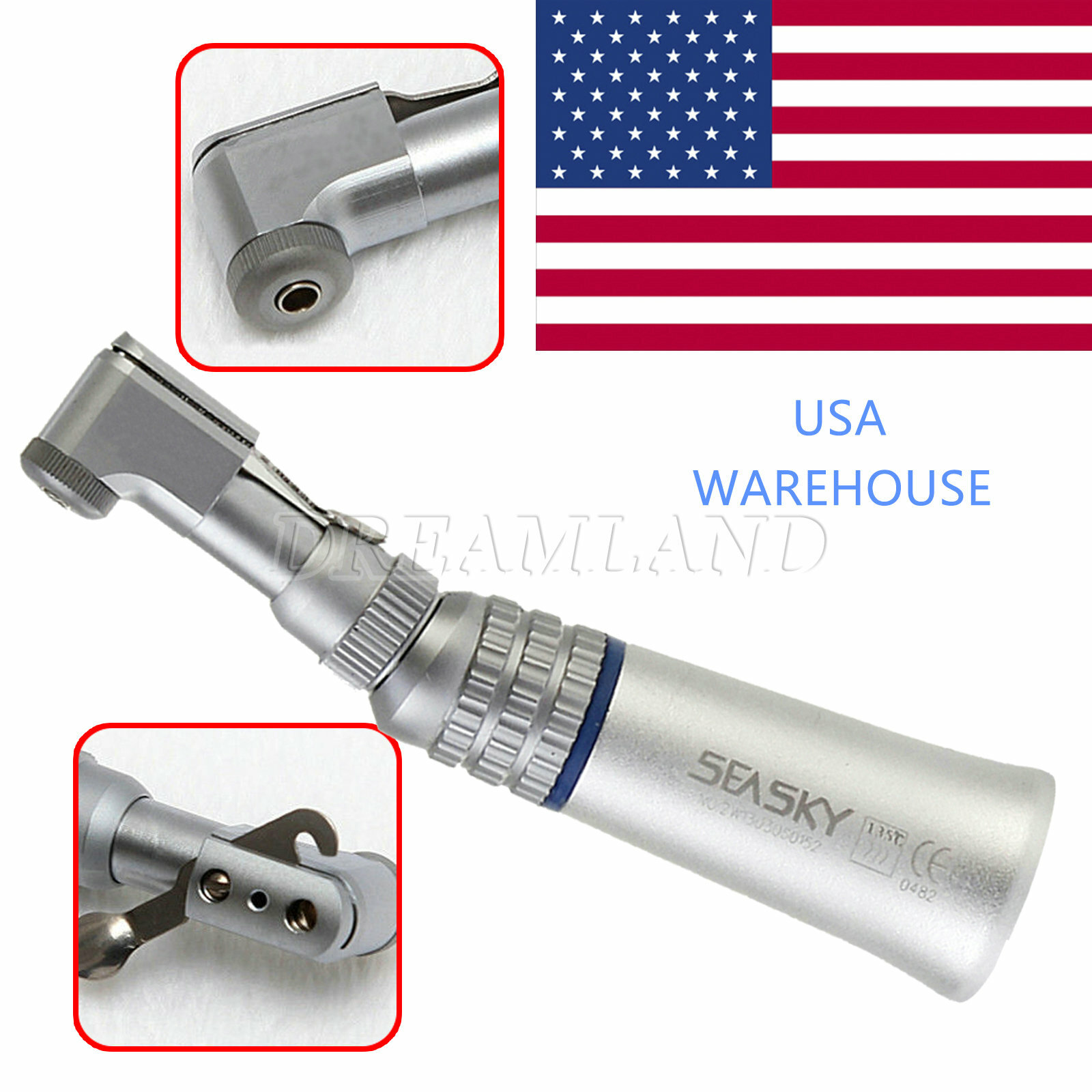 USA SEASKY Dental Slow Low Speed Handpiece Contra Angle Latch E-Type