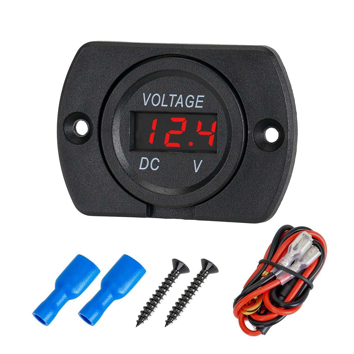 DC12V-24V Car Panel LED Digital Display Voltmeter Voltage Meter Battery Gauge