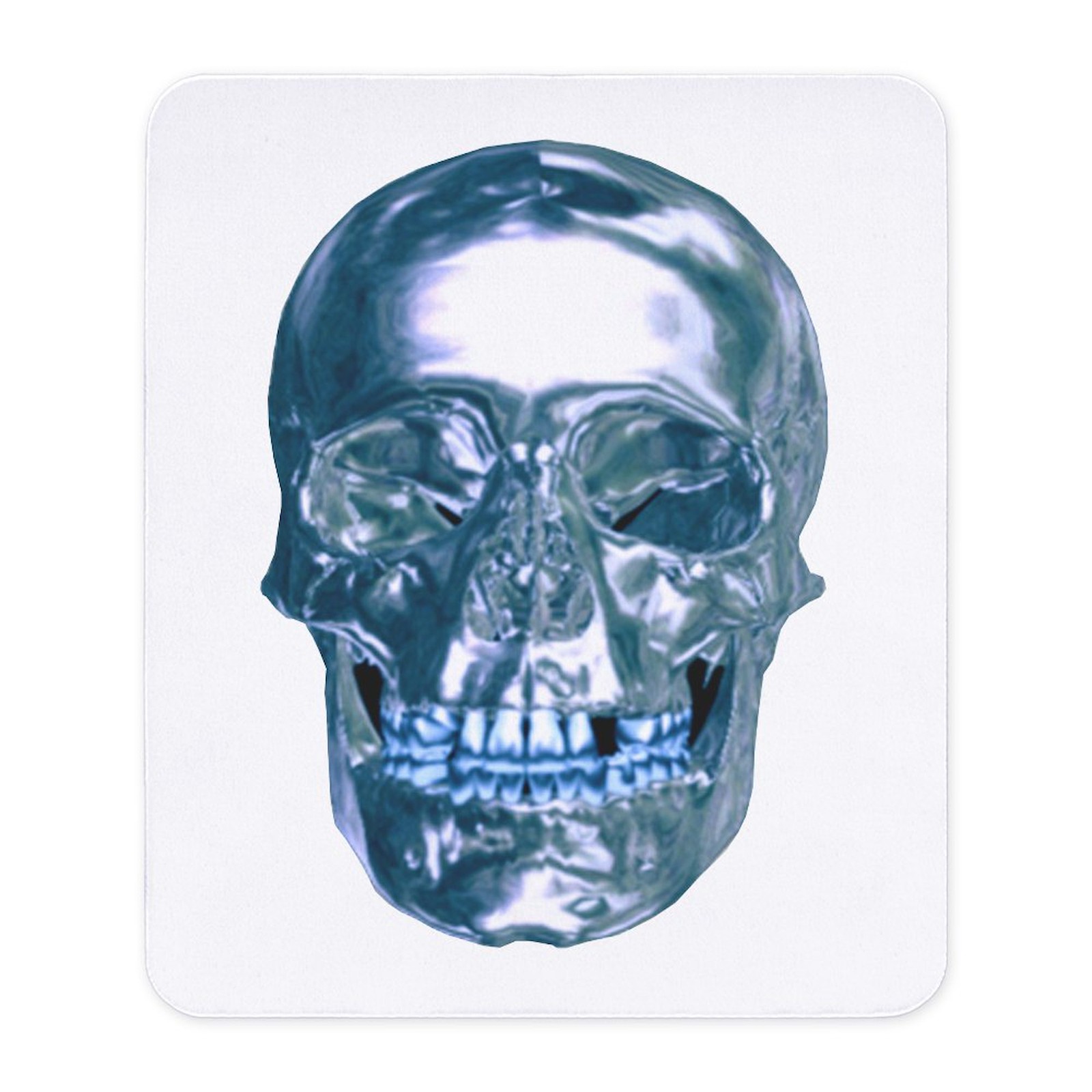 CafePress Blue Chrome Skull Mousepad  (1316162844)