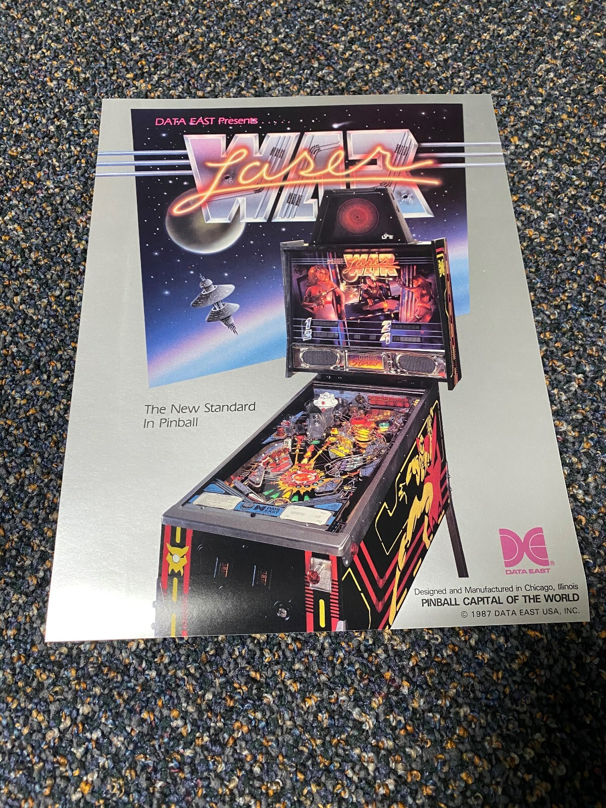 1 1987 DATA EAST FACTORY ORIGINAL LASER WAR  PROMO FLYER UNCIRCULATED