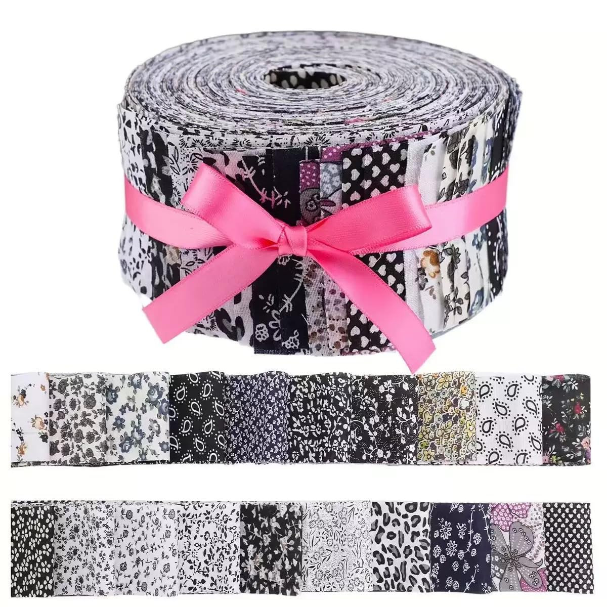 Xdkyzrs Premium Cotton Jelly Roll Fabric Precut Strips - 40 Strips 2.5 X 39.4