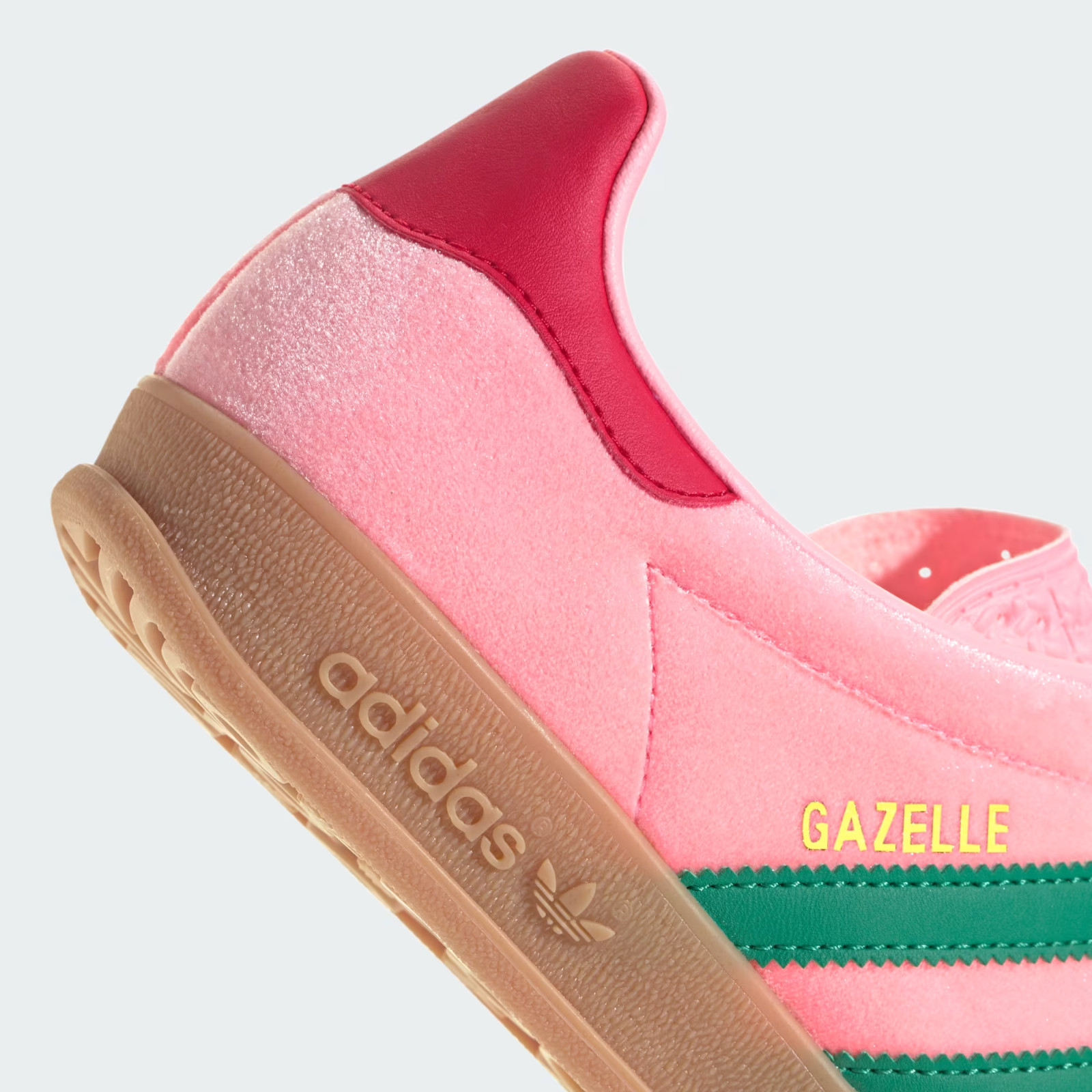 Adidas Gazelle JI2713 Pink Velvet Court Green Glow Pink Gum Women's Size