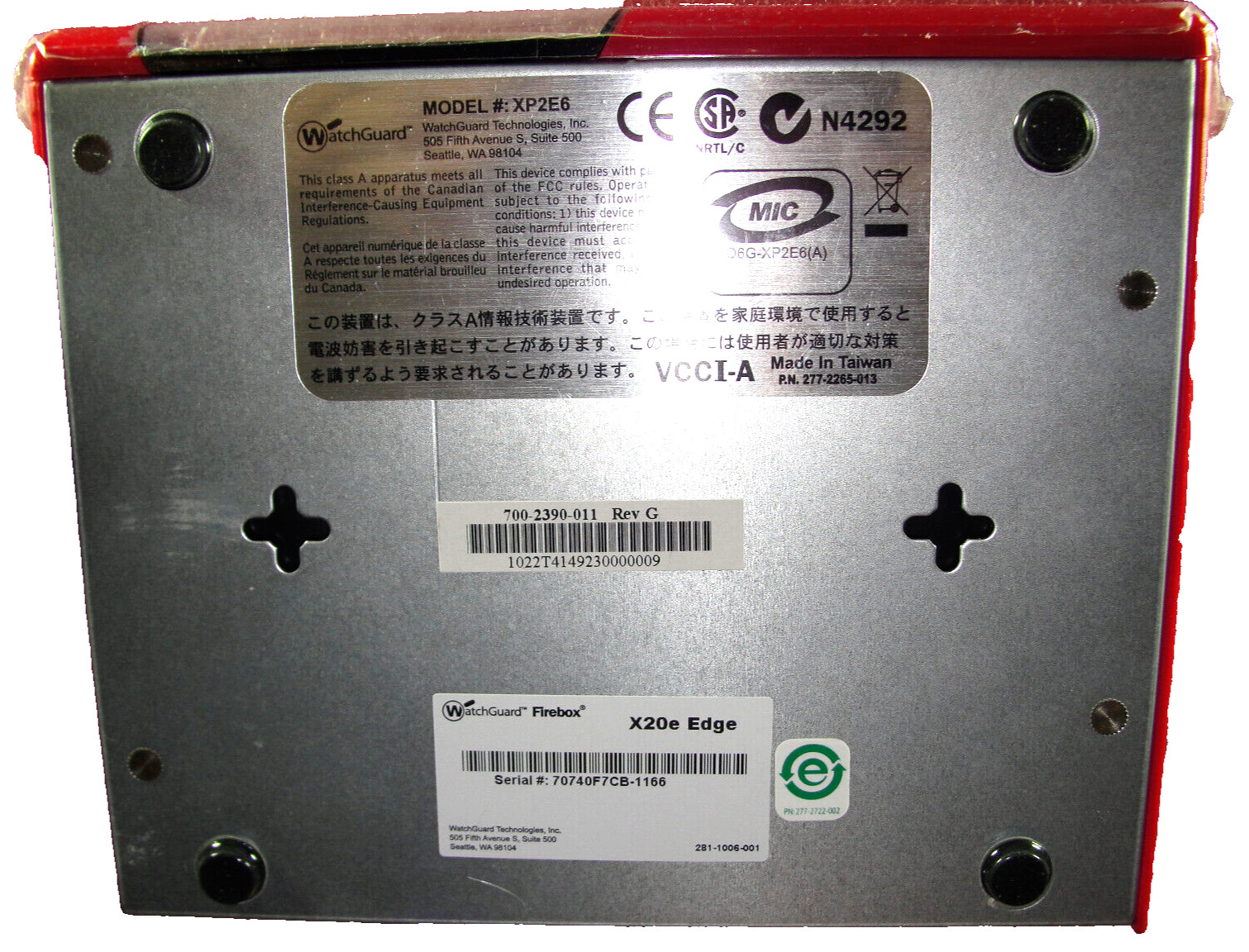 WatchGuard Firebox X20E Edge XP2E6 e - Series Appliance