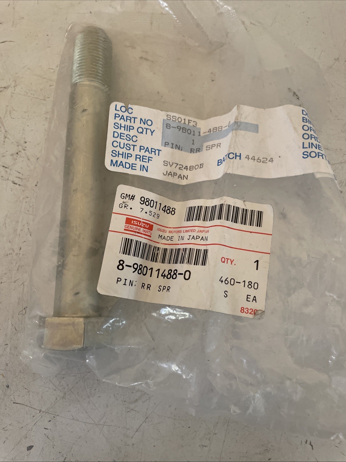 GENUINE ISUZU 8-98011488-0 8980114880 RR SPRING PIN NEW OEM 98011488