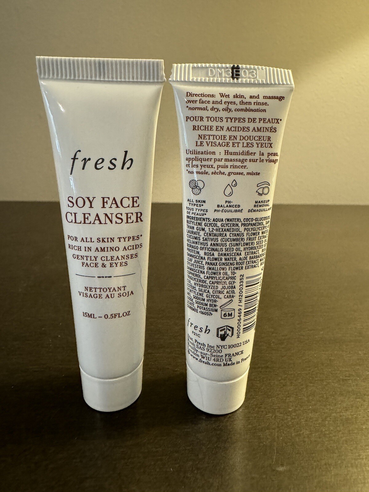 Fresh Soy Face Cleanser .5 oz 15 ml Travel Size NEW X2