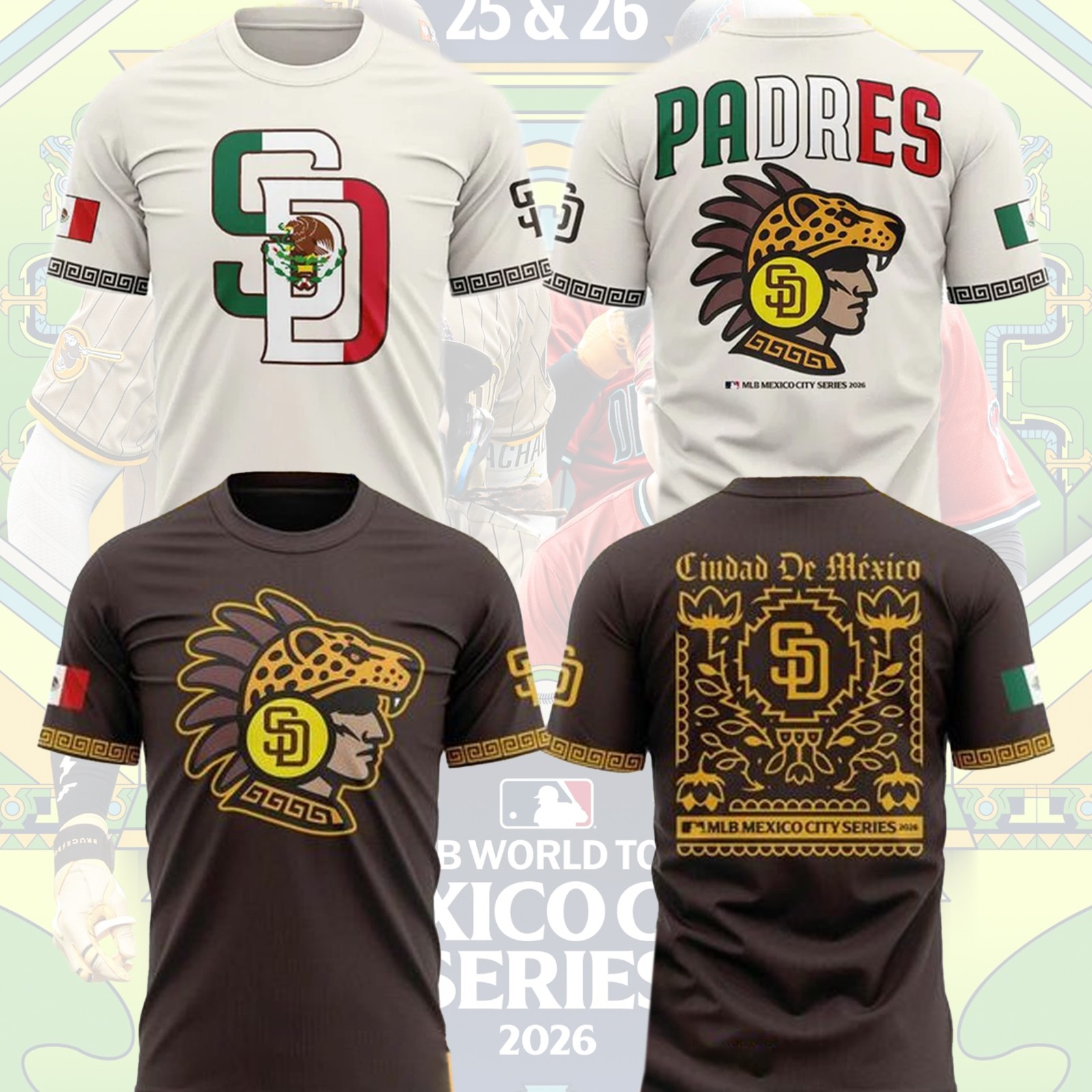 NEW ITEM - San Diego Padres 2026 World Tour Mexico City Series S-5XL Fan Gifts