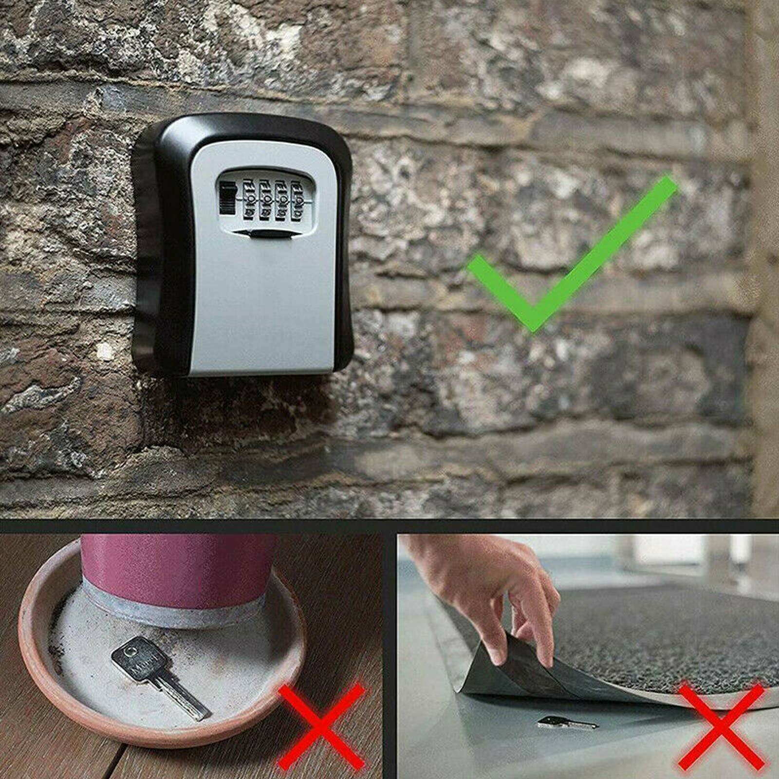 Key Safe Box 4 Digit Wall Mounted Outdoor High Security Code Lock Storage Home