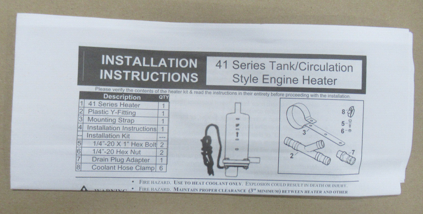 PHILIPS & TEMRO 2204010 CIRCULATION HEATER