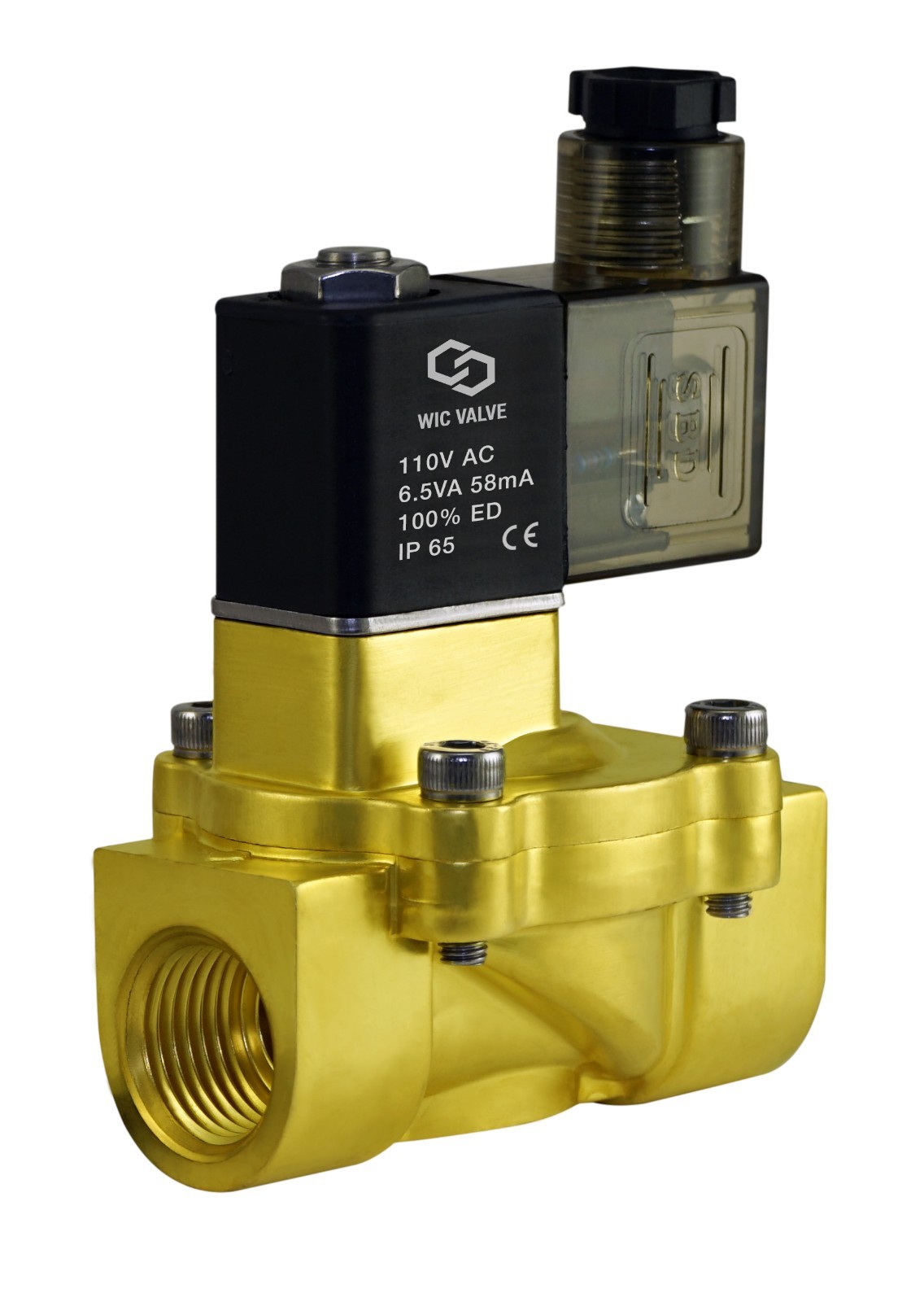 1/2" Half Inch Brass Water Low Power Consumption Electric Solenoid Valve 110V AC
