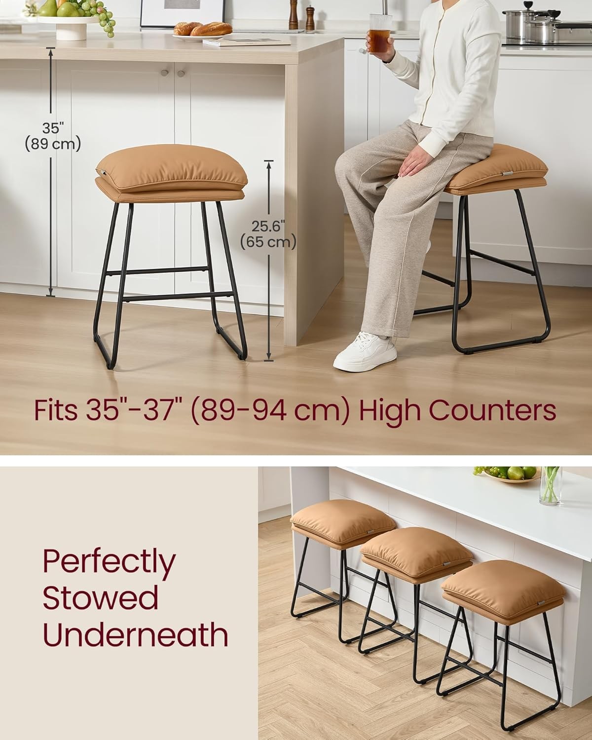 Bar Stools Set of 2 Counter Height Bar Stools Leather Counter Stools Barstools