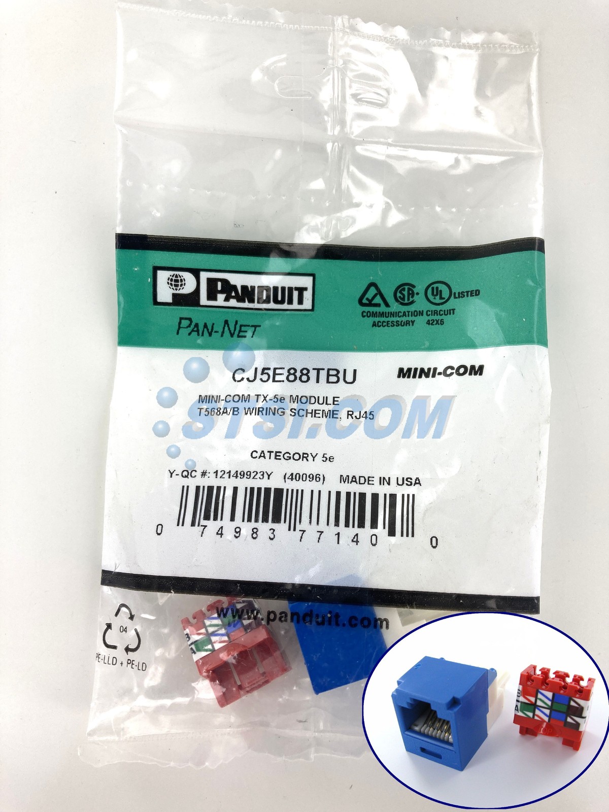 Panduit CJ5E88TBU Cat5e Mini-Com Jack Blue ~STSI