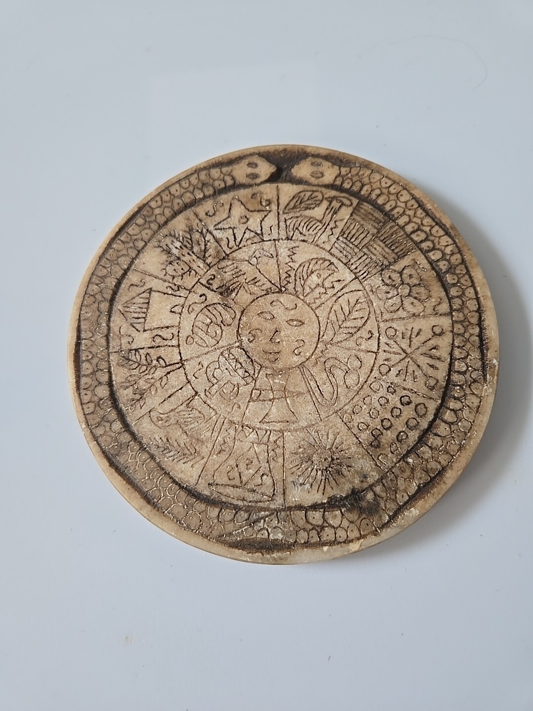 Peruvian Hand carved Inca's calendar - stone- snake design