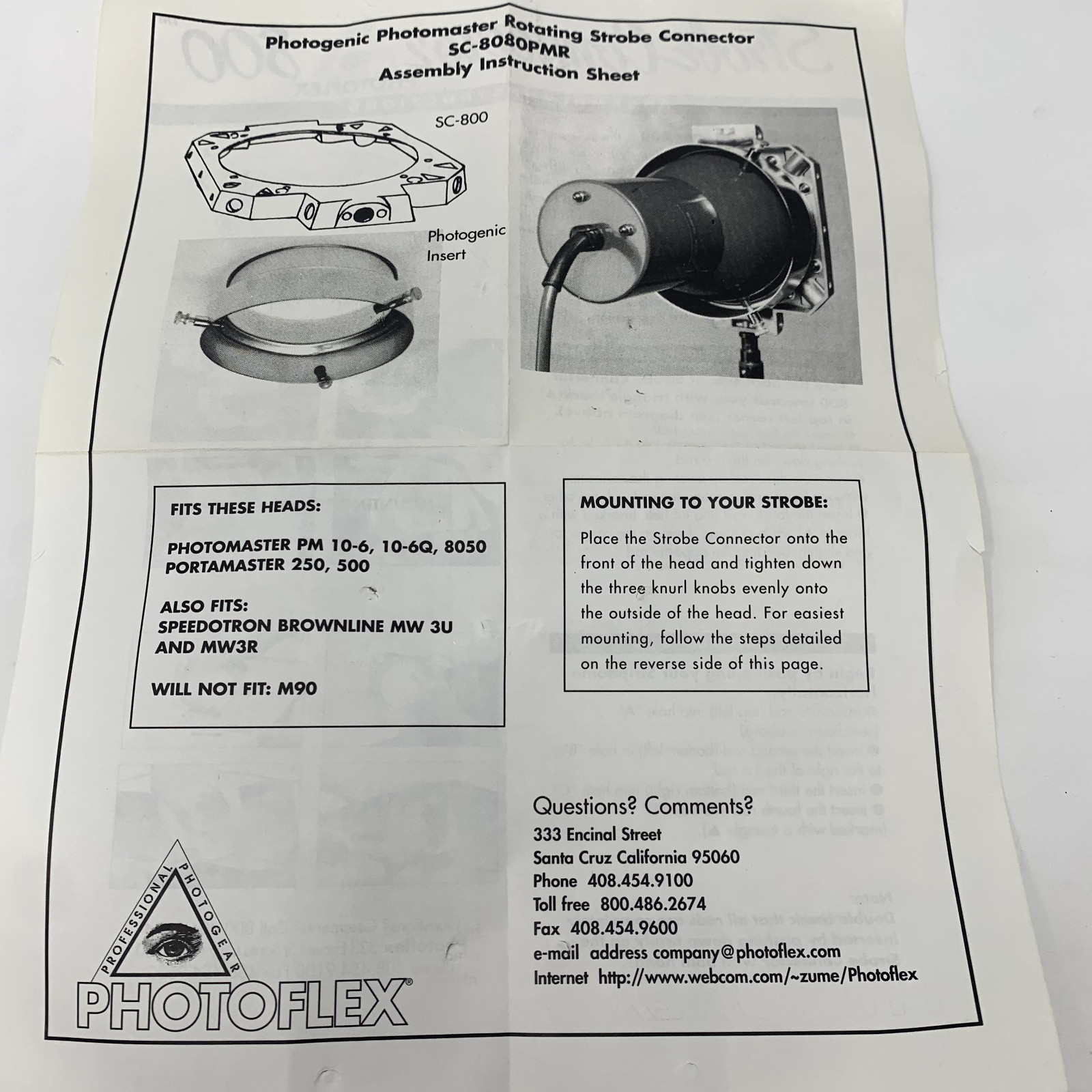 Strobe Connector 800 photomaster 8080pmr