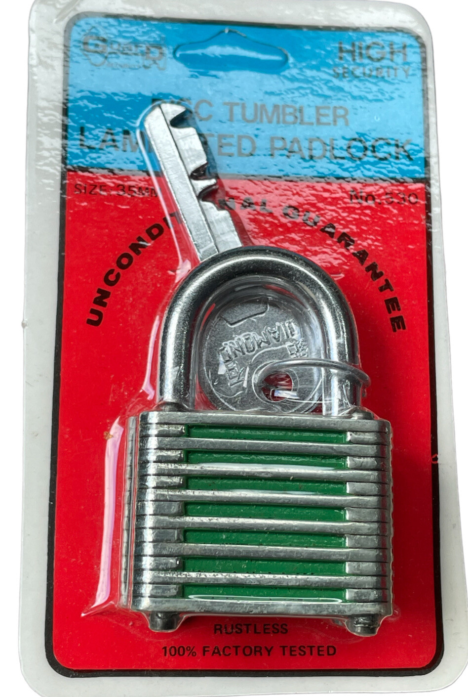 Guard Disc Tumbler Laminated Steel Padlock No 530