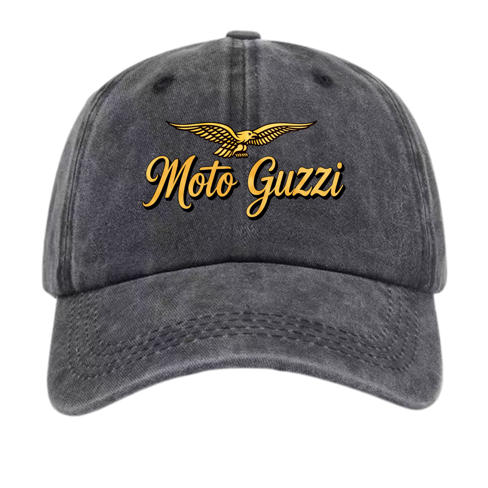 Moto Guzzi Motorcycle Dad Hat,Vintage Washed Unisex Cap, Biker Eagle Graphic Tee
