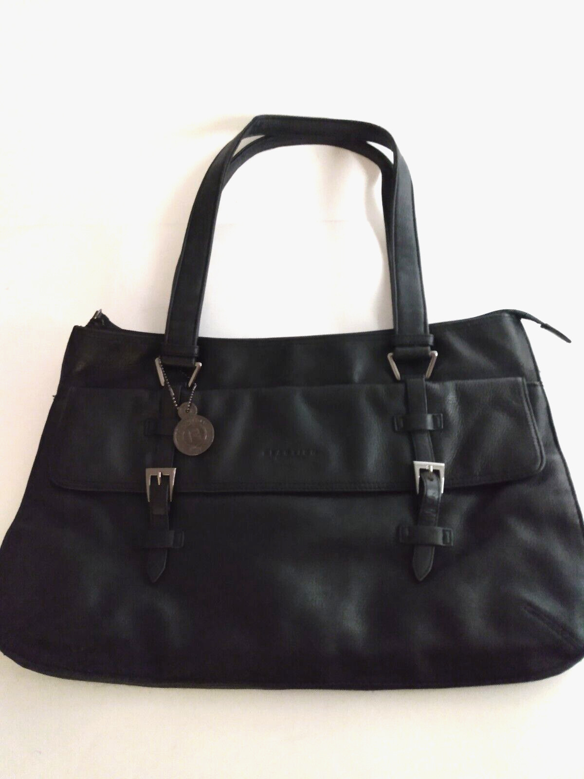 Kenneth Cole Reaction Black Leather Laptop Bag