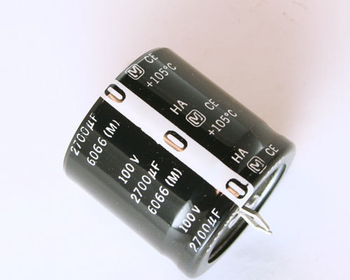 (8pcs) 2700uF 100V Snap In Mount Electrolytic Capacitor Volts 100VDC 105C