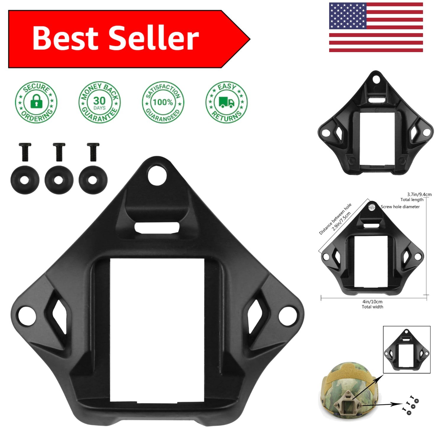Lightweight NVG Mount Shroud for Tactical Helmets - Sport Camera Compatible