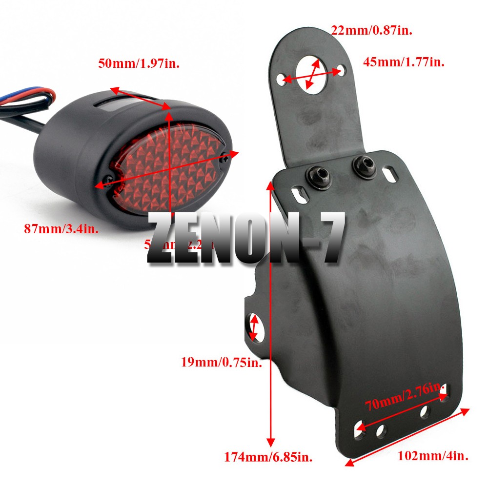 Motorcycle Side Mount License Plate Bracket Tail Light For Harley Chopper Bobber