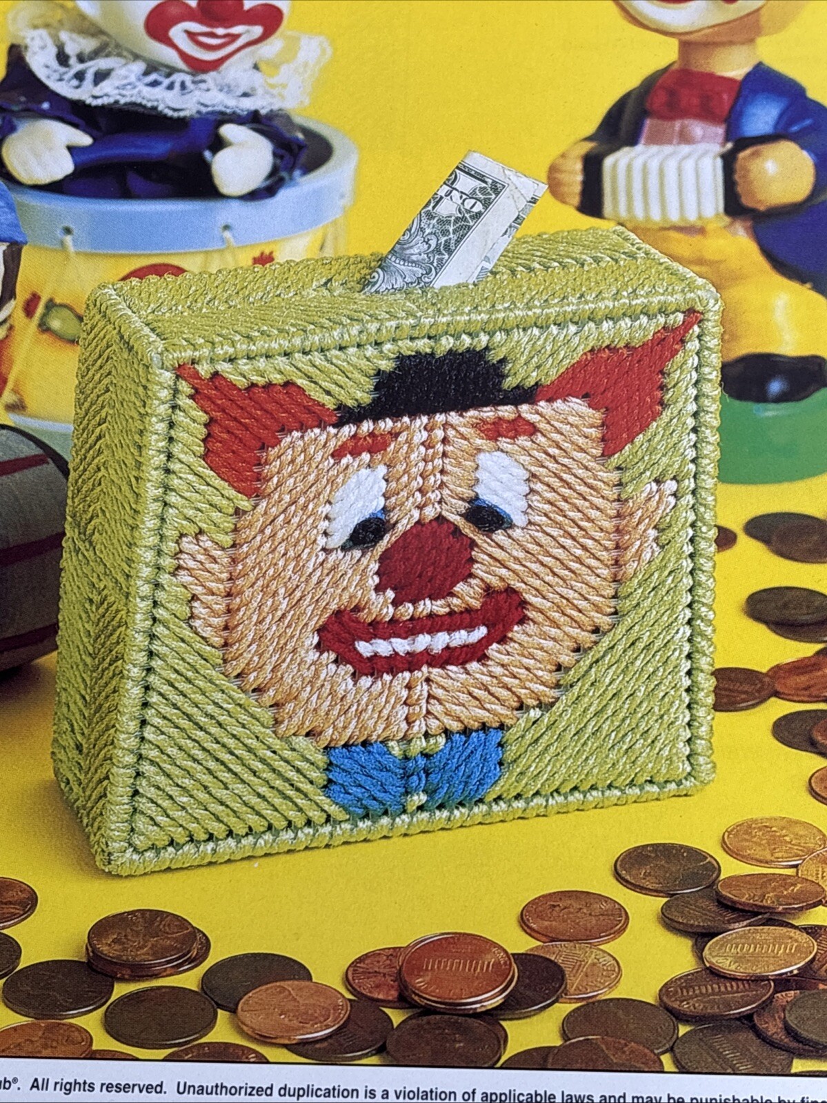 Clown Bank Annie's Attic Plastic Canvas Pattern Page