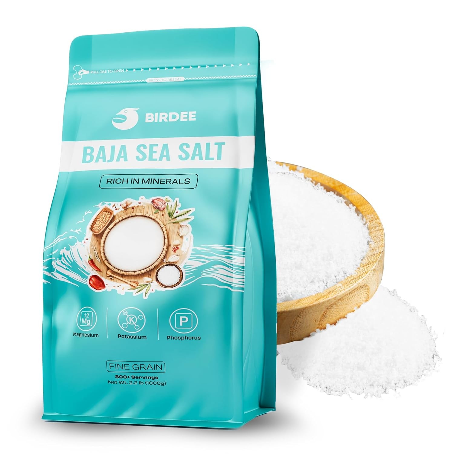 Birdee Baja Sea Salt 2.2 lb Fine Ground, 35.2 Ounce (Pack of 1)