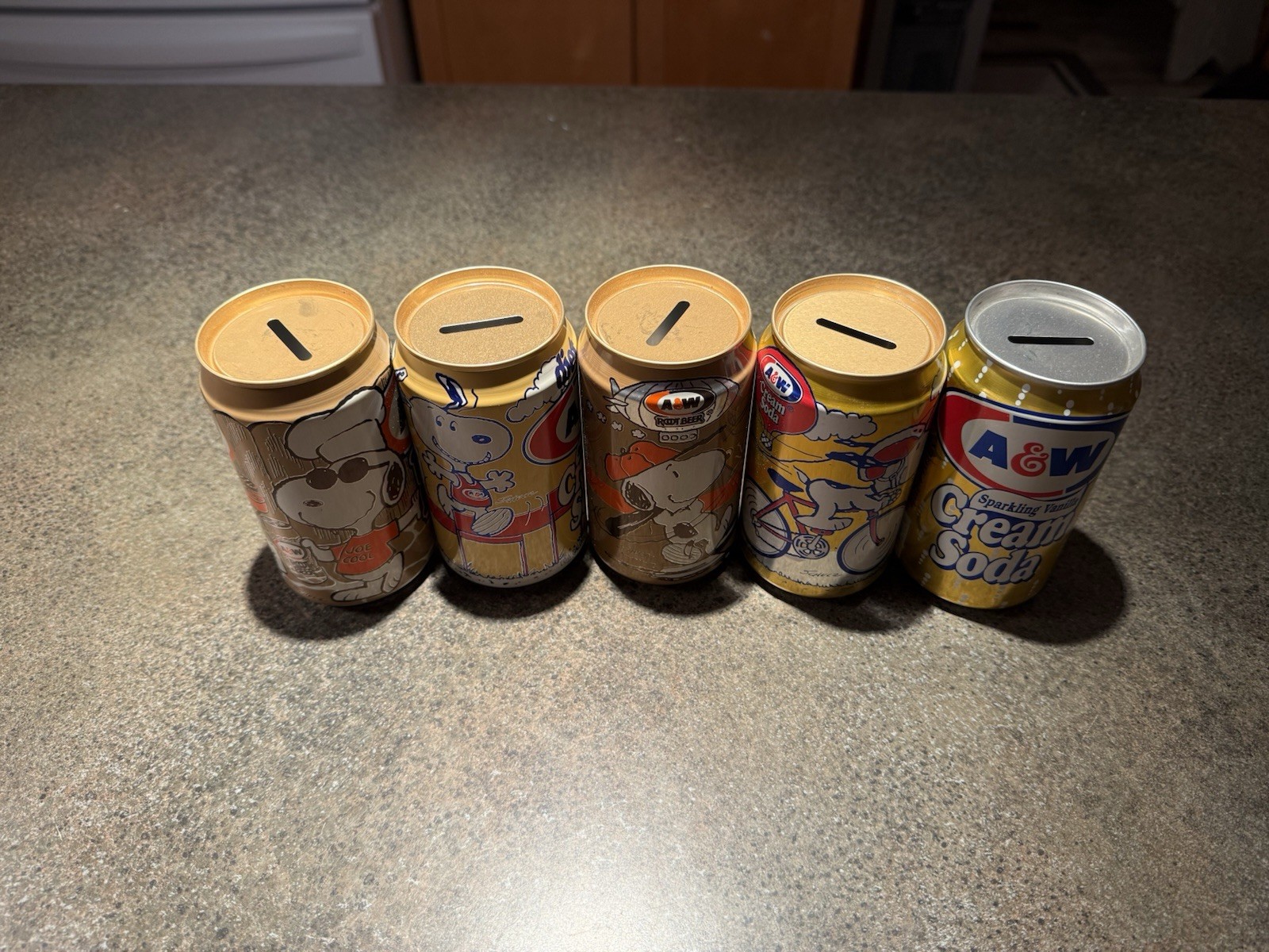 5 A & W Soda 🥤 Cans Bank 🏦 Top All-ALUMINUM