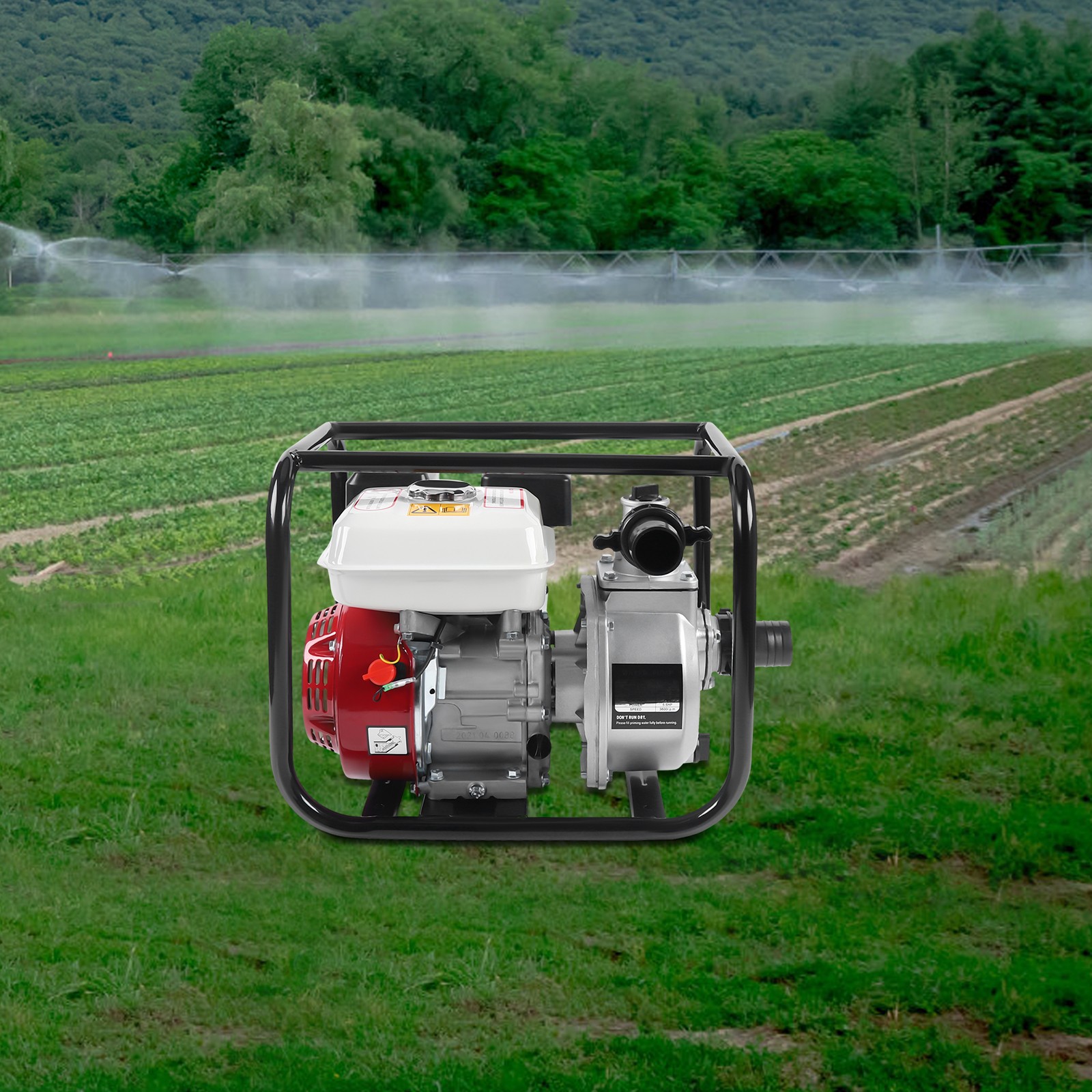 2" Inch 6.5HP Gas Water Semi Trash Pump Gas-Power Water Irrigation Transfer Pump