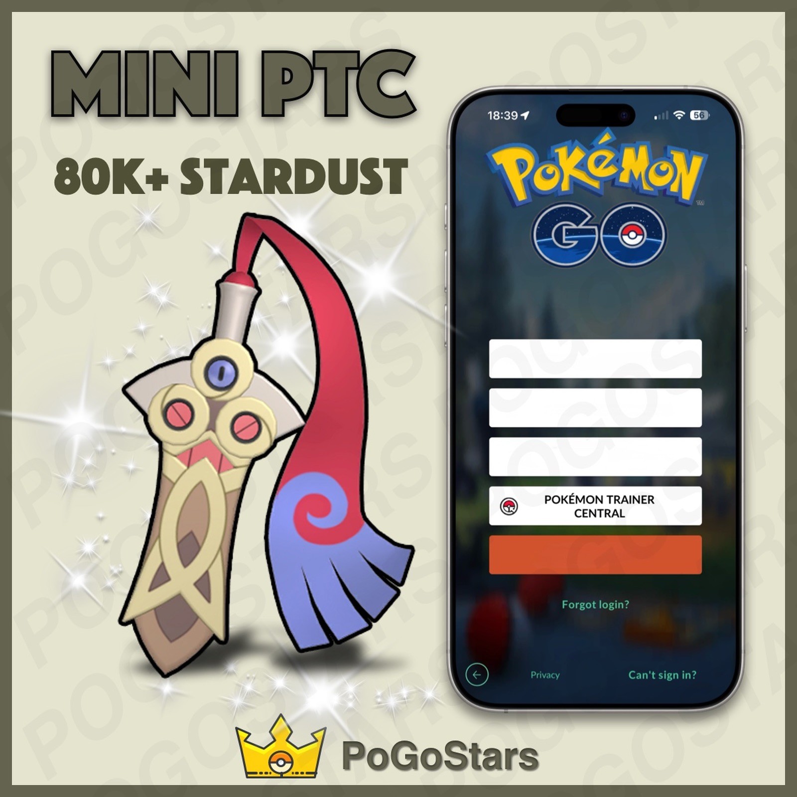 Pokémon PTC Go - Shiny Honedge - 80K Stardust✨Read Description✨