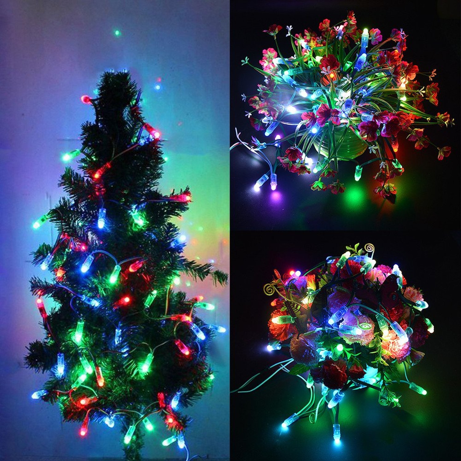 WS2811 Diffused Digital RGB LED Pixel Lights Black Wire Individually Addressa...