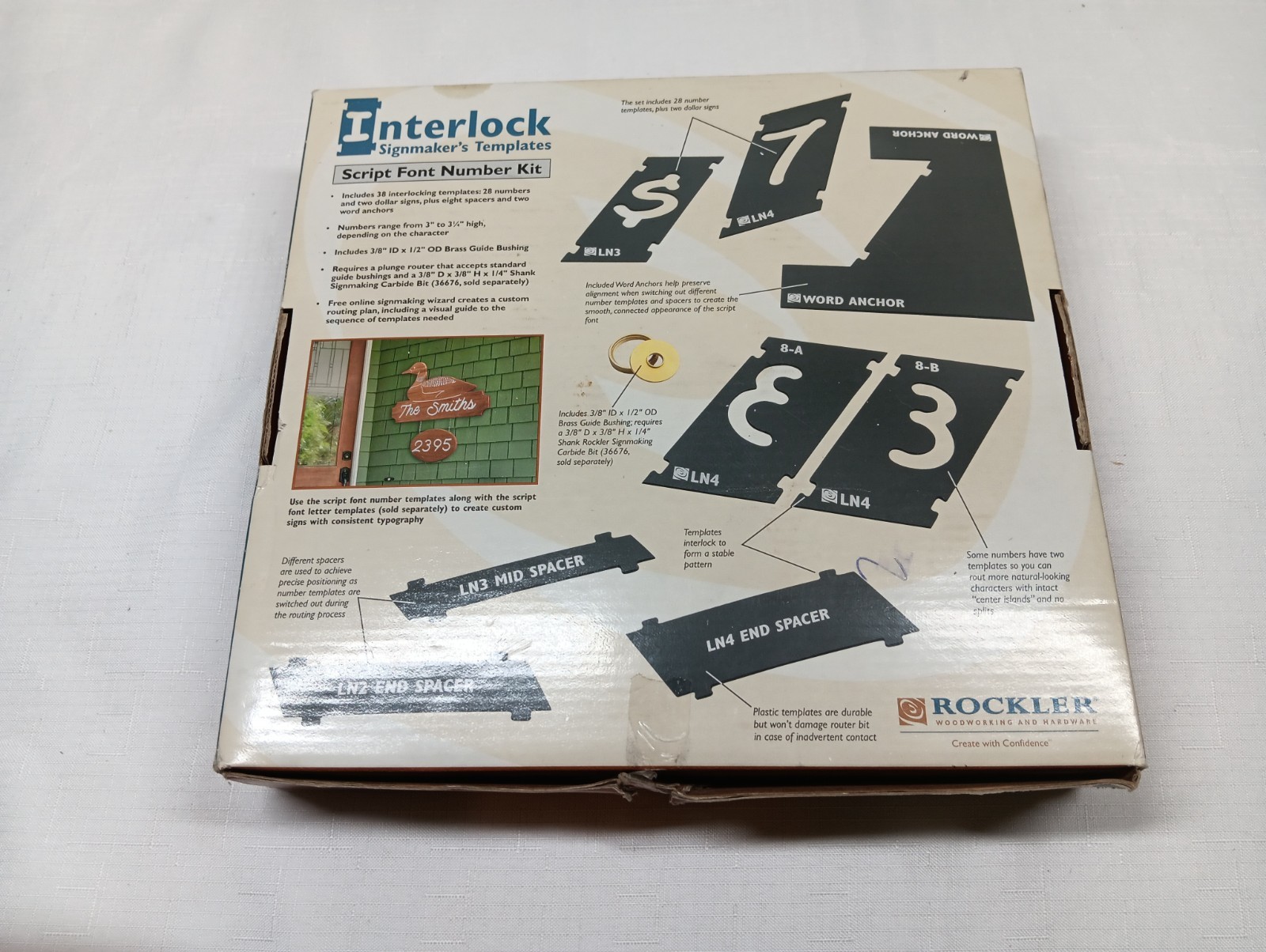 Rockler Interlock Signmaker’s Templates Script Font Number Kit