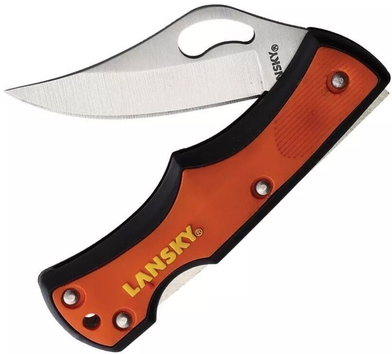 Lansky Small Lockback Orange / Black Pocket Knife 2.25" 420 Steel Blade LKN045OR
